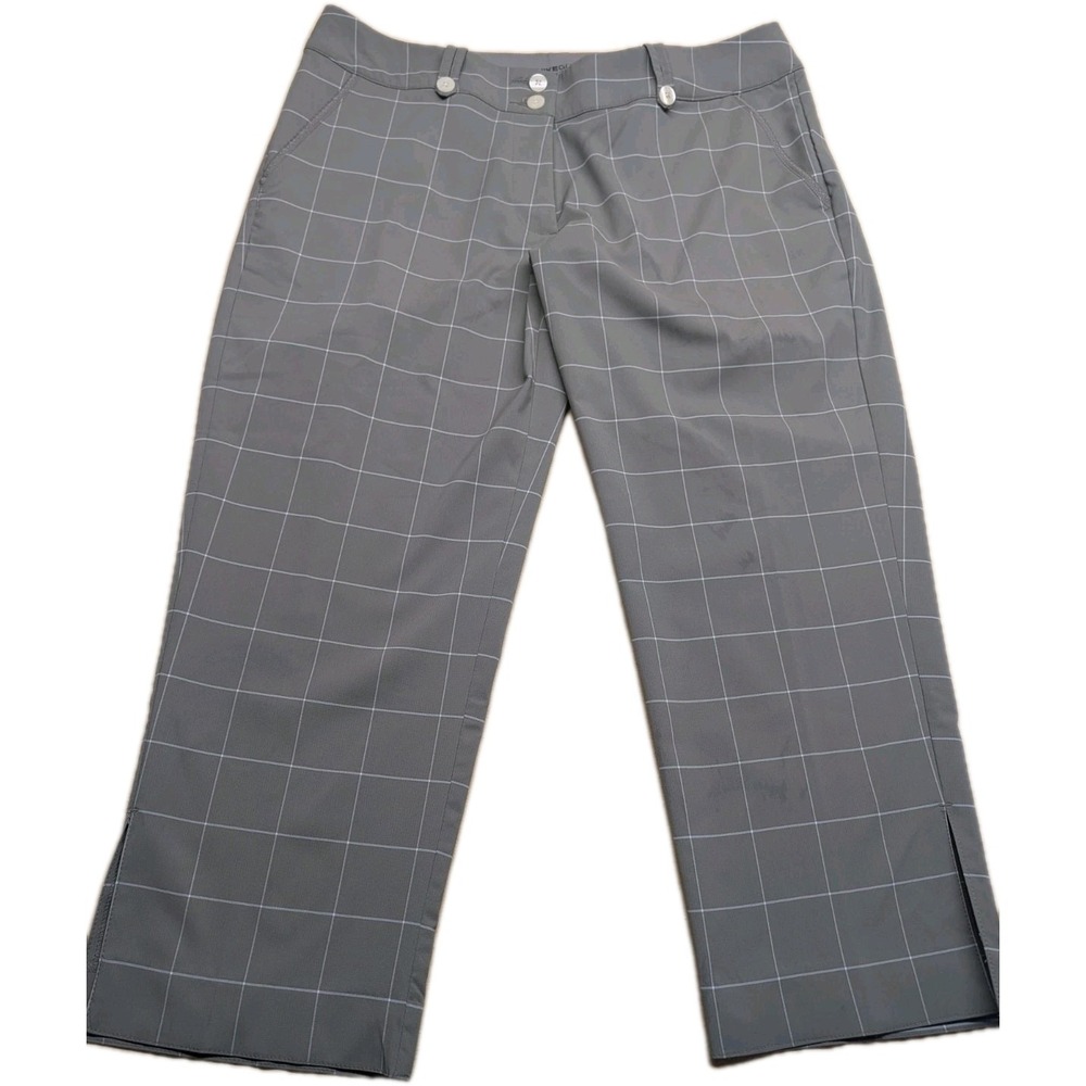 Nike Women's Golf Capris Size 10 Beige White Plaid